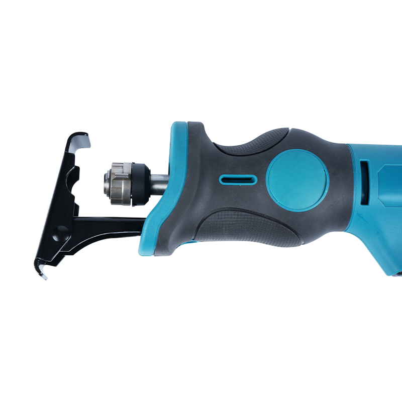 ZY9201 12V high-capacity lithium battery reciprocating saw with high-capacity motor, self-tightening chuck, and soft leather-wrapped handle.